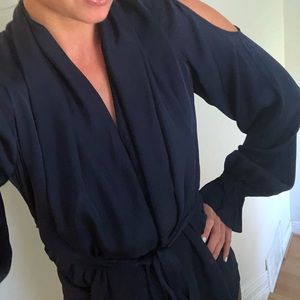 Rachel Zoe Gia Scarf Top *Navy new with tags*